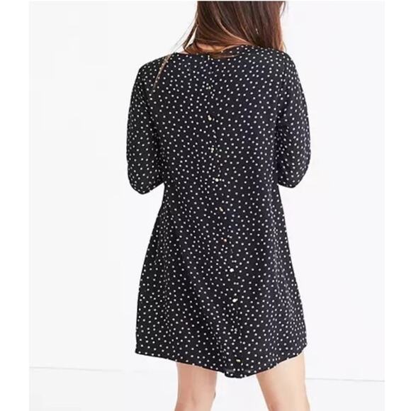 Madewell Star Print Silk Dress XXS Black Short - Picture 2 of 11